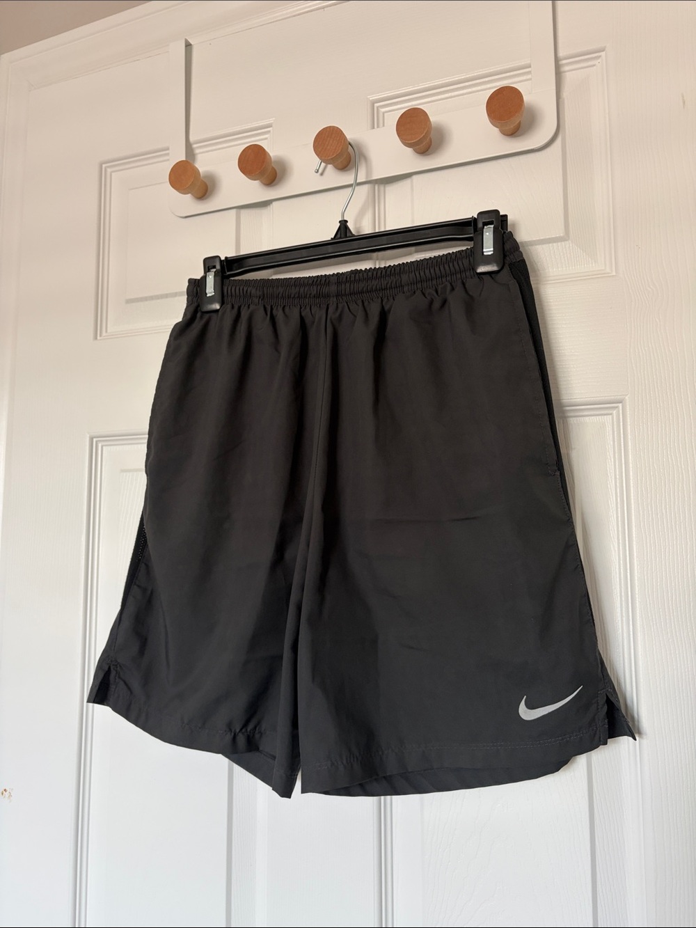 Nike Men’s Dark Grey Athletic Shorts with Reflective Swoosh